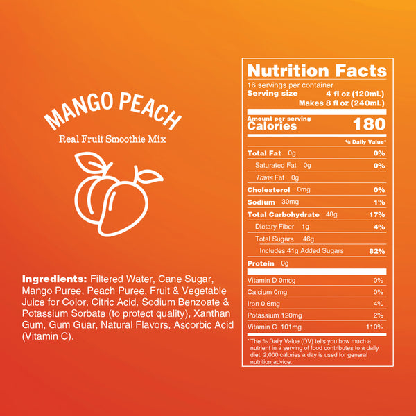 Mango Peach Smoothie Mix - 4 Pack (256 oz.) – Frozenta