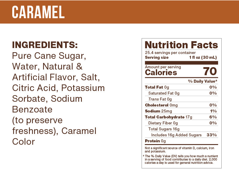 Caramel Flavoring Syrup (case of 6 750mL bottles)