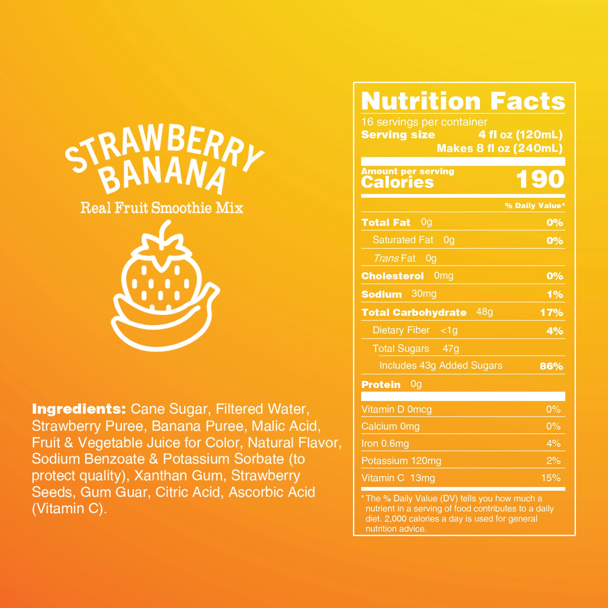 Strawberry Banana Smoothie Mix - 4 Pack (256 oz.)