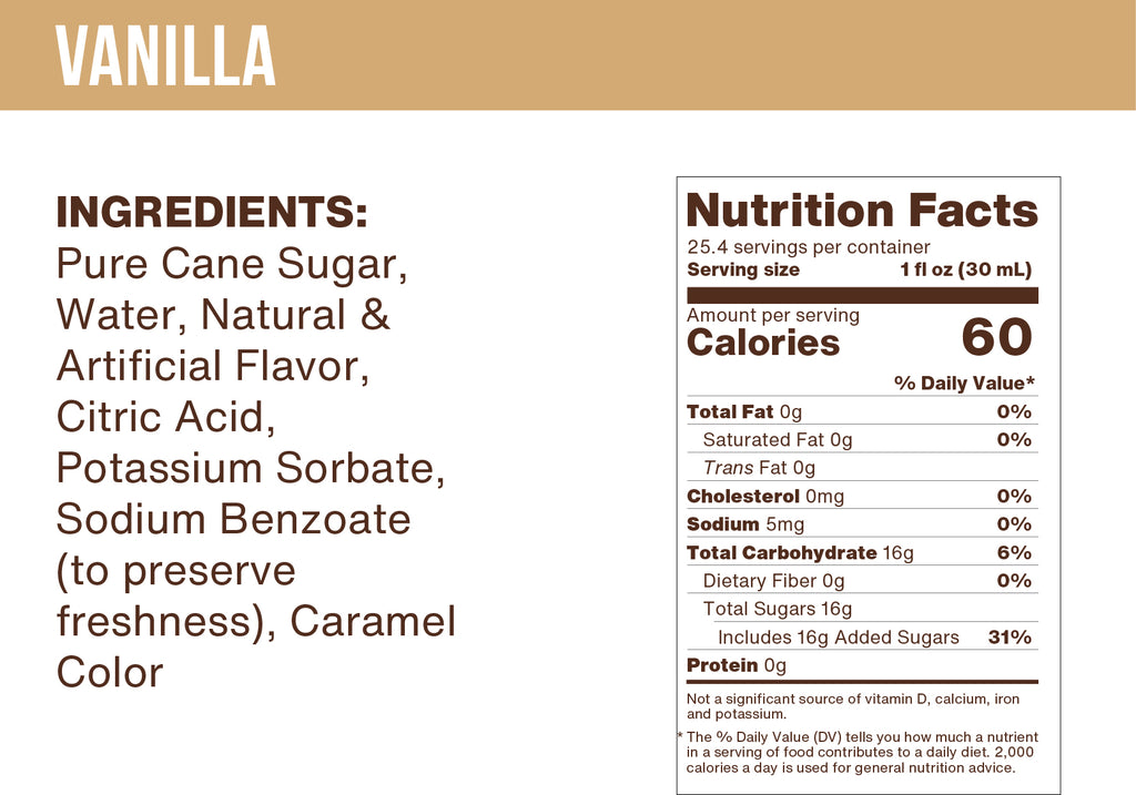 Vanilla Flavoring Syrup (case of 6 750mL bottles) – Frozenta