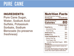 Pure Cane Flavoring Syrup (case of 6 750mL bottles)