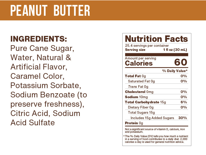 Peanut Butter Flavoring Syrup (case of 6 750mL bottles)