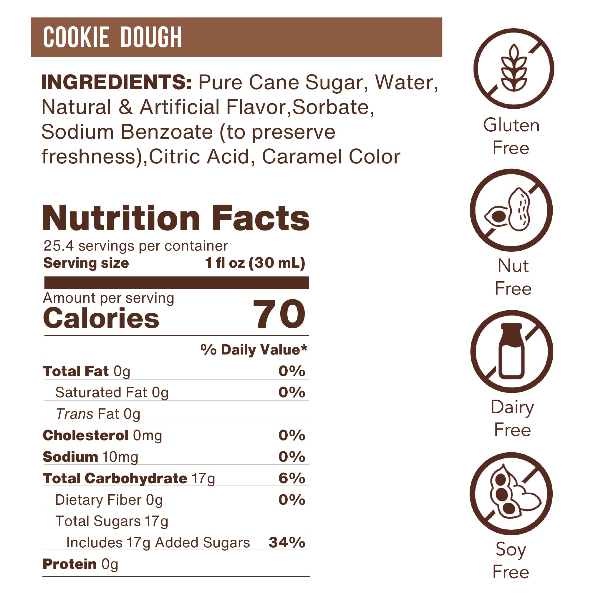 Cookie Dough Flavoring Syrup (case of 6 750mL bottles)