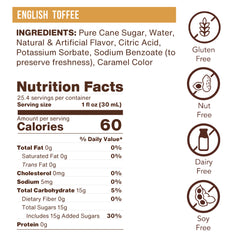 English Toffee Flavoring Syrup (case of 6 750mL bottles)