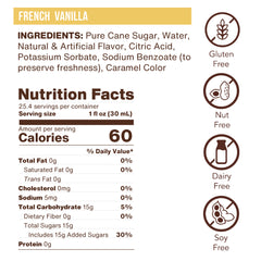 French Vanilla Flavoring Syrup (case of 6 750mL bottles)