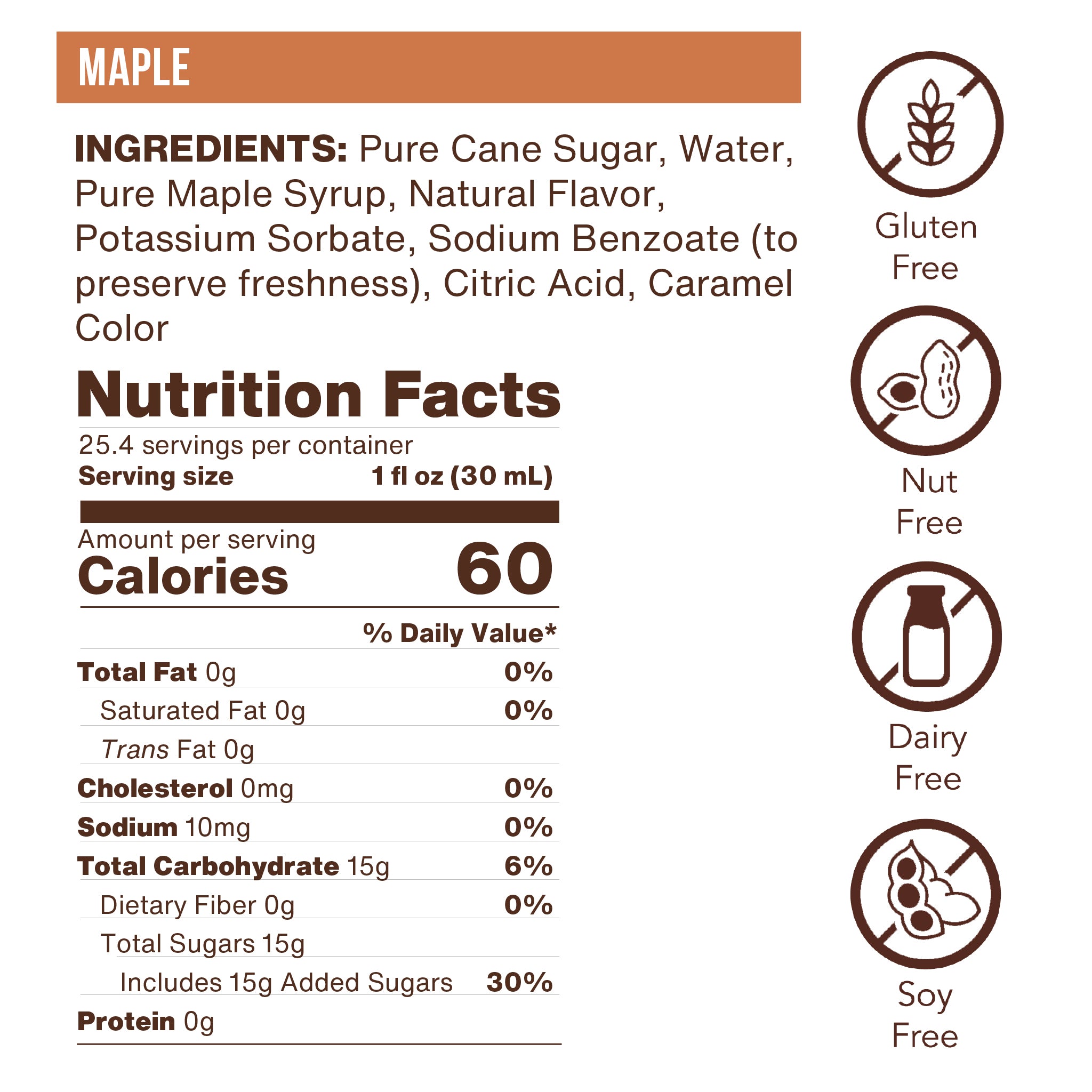 Maple Flavoring Syrup (case of 6 750mL bottles)