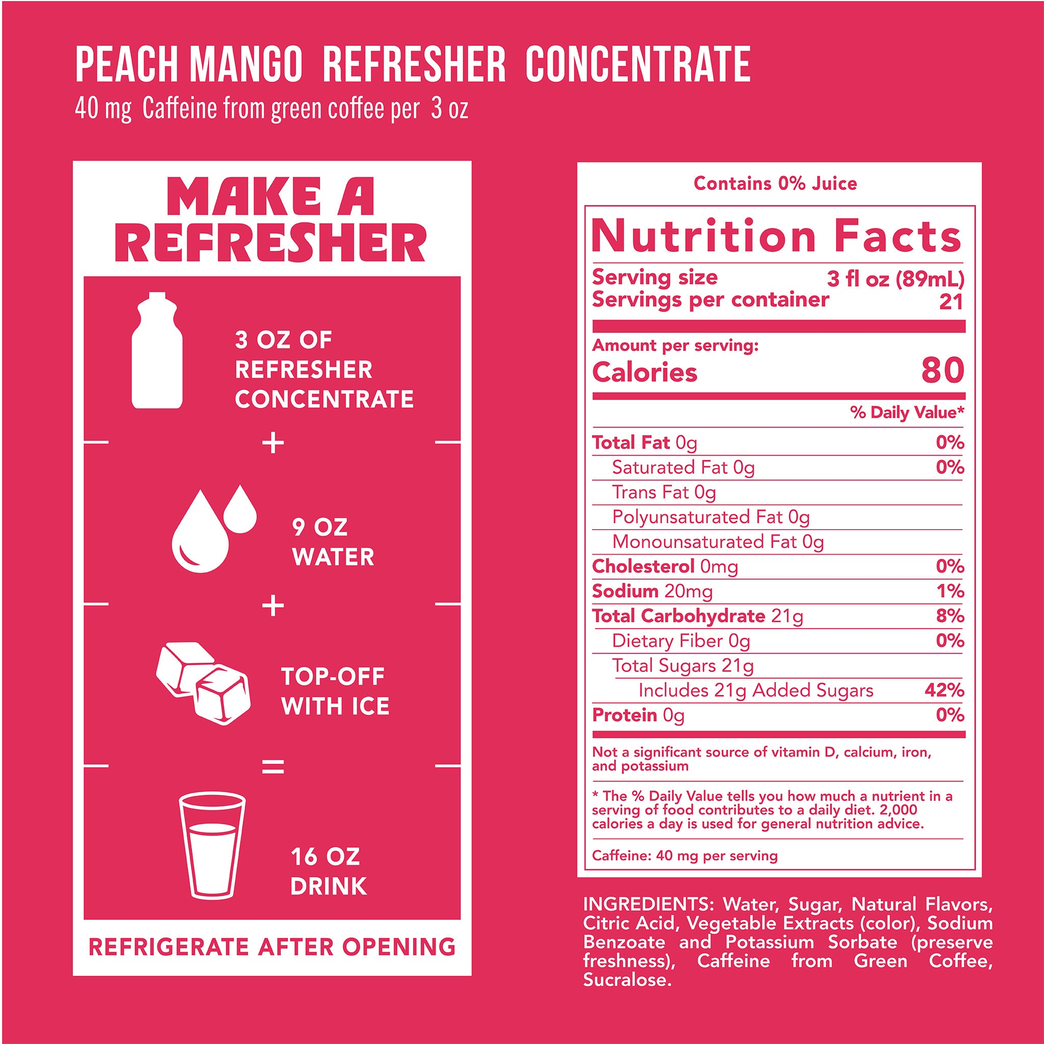 Peach Mango Refresher Concentrate (4x64 oz case)