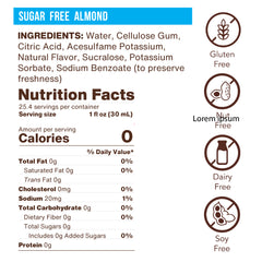 Sugar Free Almond Flavoring Syrup (case of 6 750mL bottles)