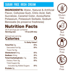 Sugar Free Irish Cream Flavoring Syrup (case of 6 750mL bottles)