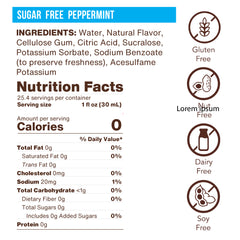 Sugar Free Peppermint Flavoring Syrup (case of 6 750mL bottles)