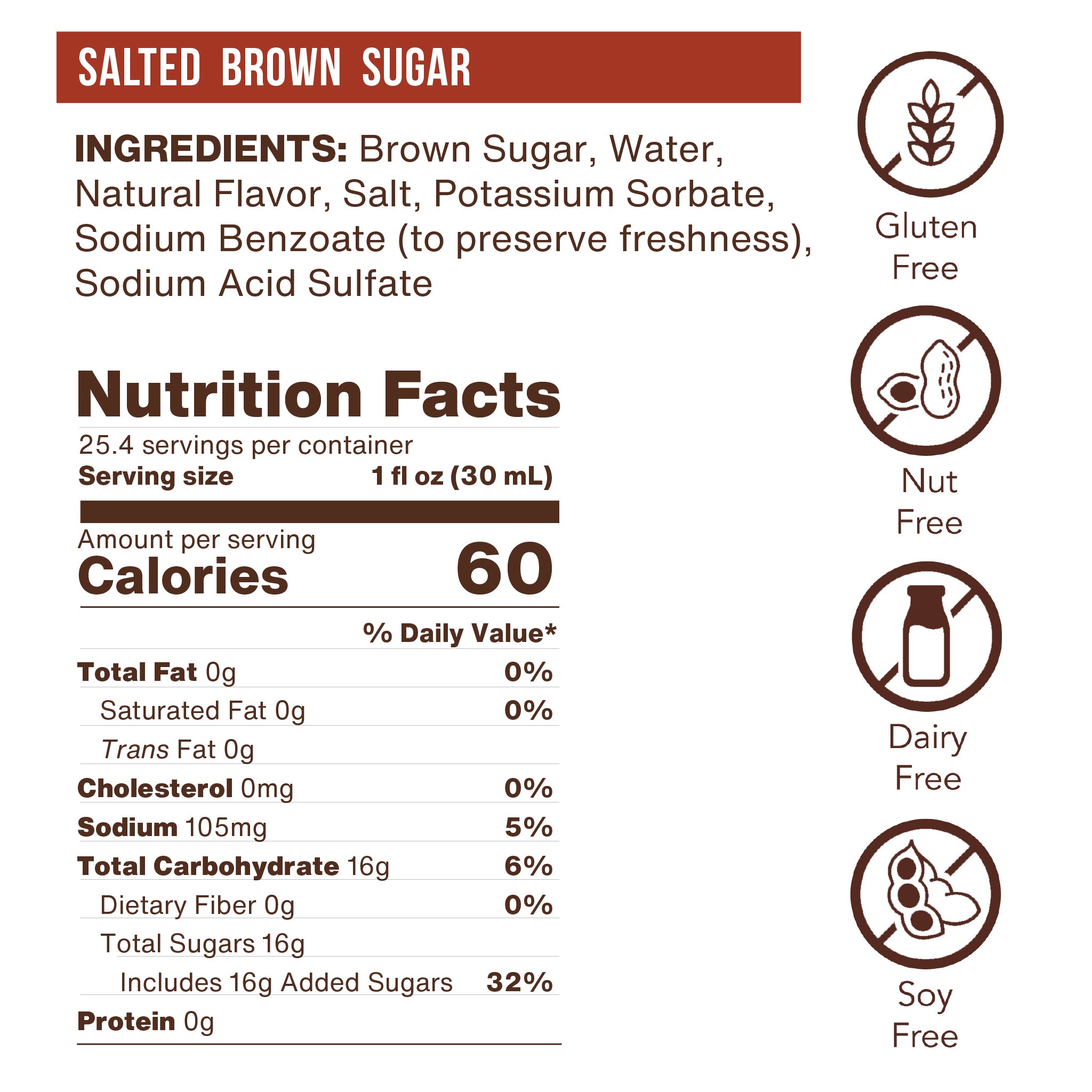 Salted Brown Sugar Flavoring Syrup (case of 6 750mL bottles)