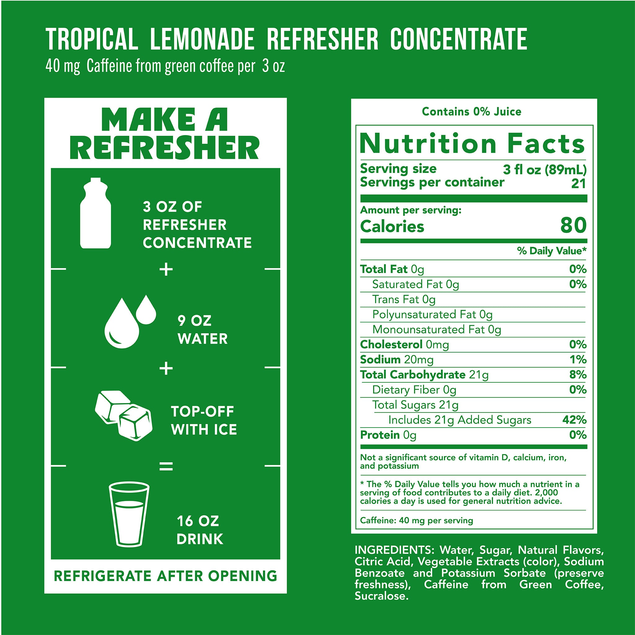 Tropical Lemonade Refresher Concentrate (4x64 oz case)
