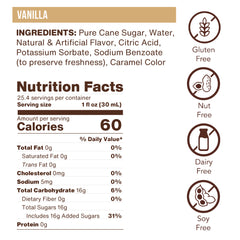 Vanilla Flavoring Syrup (case of 6 750mL bottles)