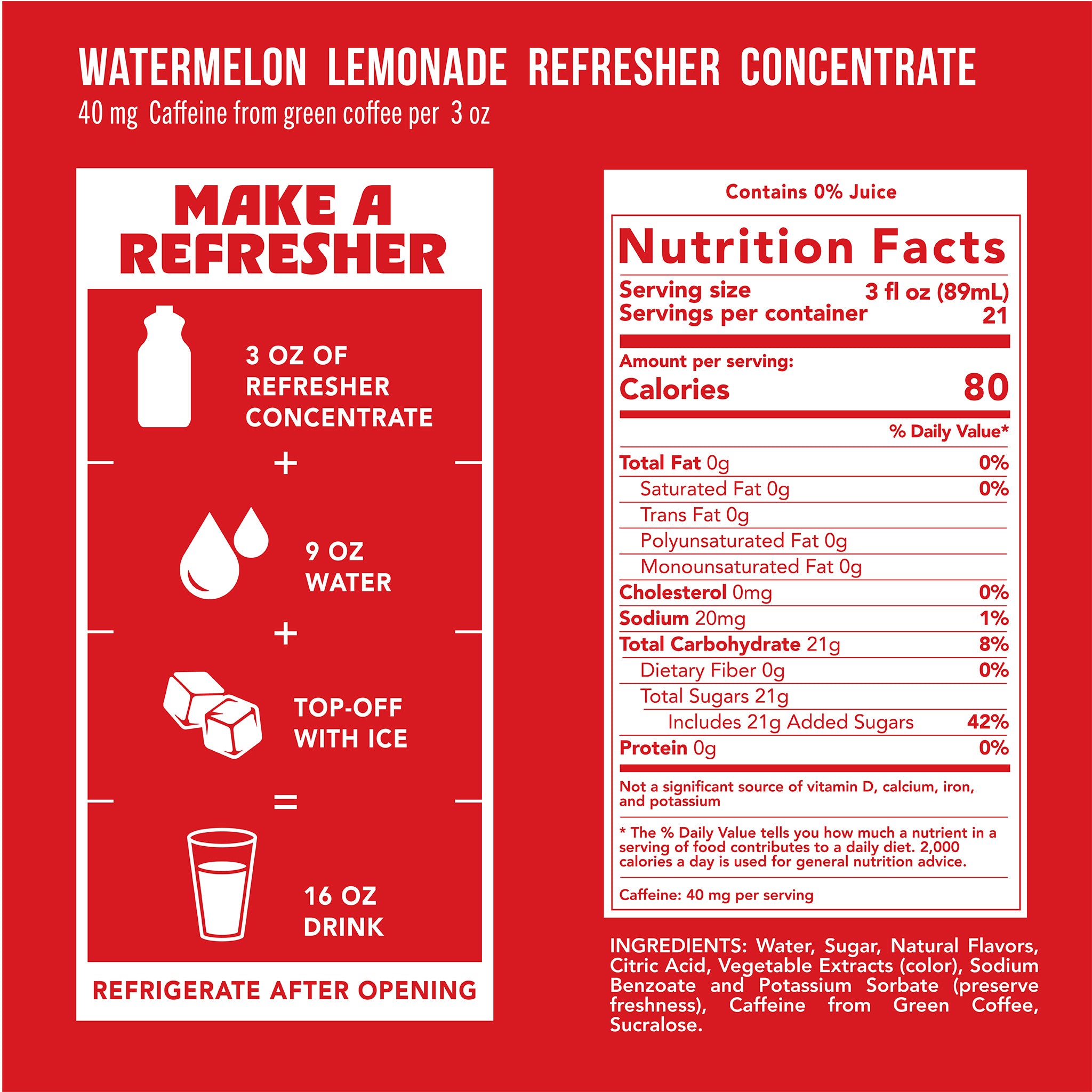 Watermelon Lemonade Refresher Concentrate (4x64 oz case)